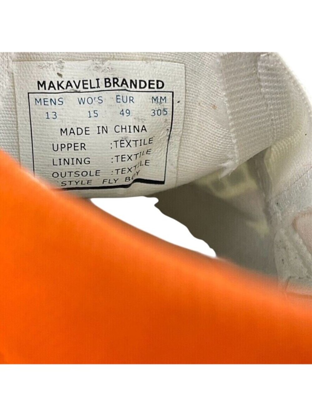 Vintage Makaveli Branded Mens Orange Multicolor Striped Slip-On Sneakers Size 13 - Picture 6 of 13